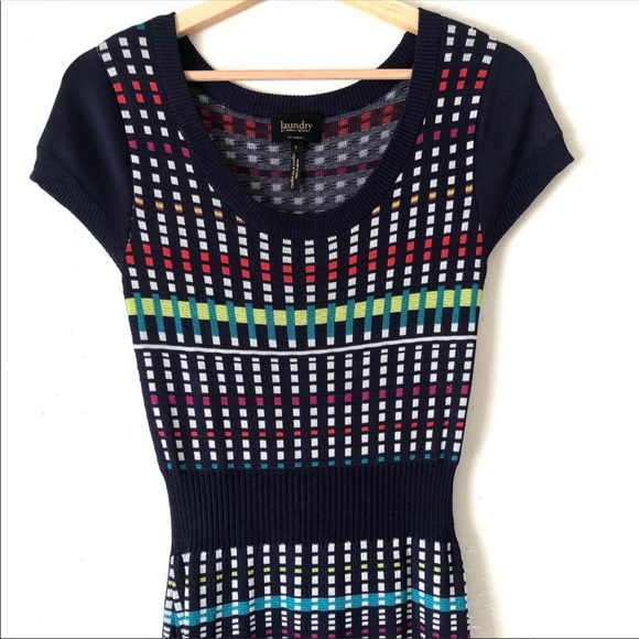 Laundry by Shelli Segal multi colored form fitting  knit dress in size Small - Picture 2 of 13